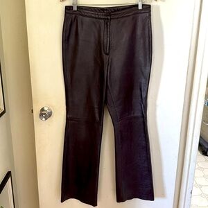 INC International Concept Women’s Leather Pants Dark Brown Shimmer Size 10
